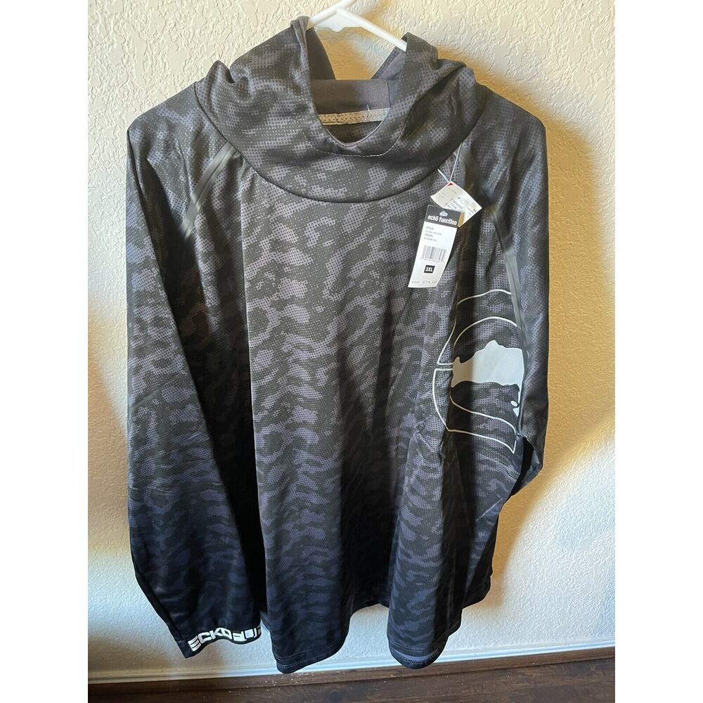 NWT HOODIE JACKET Mens ECKO FUNCTION Size 3XL Pullover Black Camo & Pockets